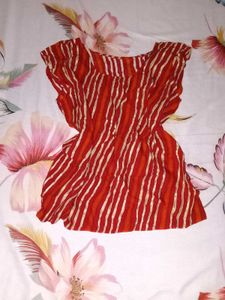 Red Striped Kurta