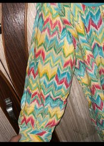 Vibrant Zigzag Print Kurta