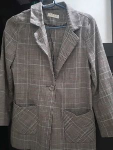 22.Stylish Plaid Blazer Jacket