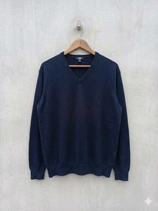 Men's Navy V-Neck Sweater