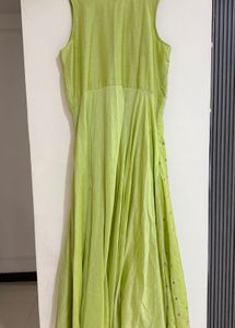 Lime Green Embroidered Ethnic Gown bust 46