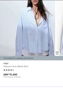 H&M Striped Button-Down ShirtM L