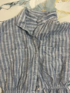 Casual Striped Button-Up Shirtdress