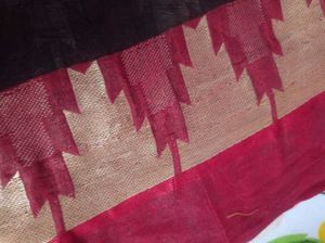 Elegant Black &amp; Red Saree