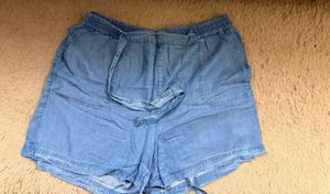 Light Wash Denim Tie-Waist Shorts