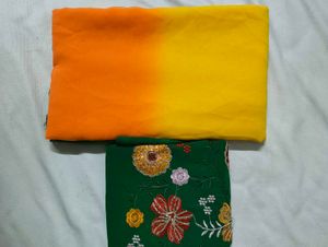 Beautiful Ombre Saree with Embroidered Border