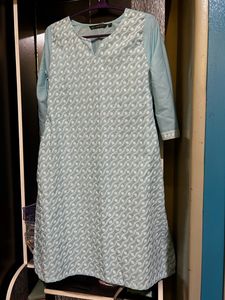 Avaasa Sky Blue Colour Straight Kurta Size XXL