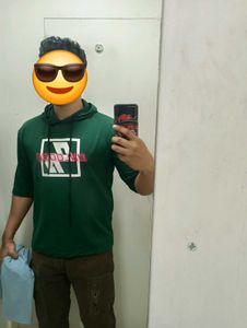 Stylish Green Oversized Hoodie T-Shirt