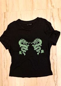 y2k black green dragon top