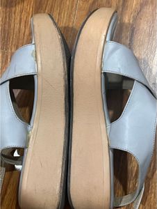Stylish Grey Wedge Sandals