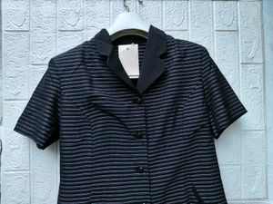 Korean Pintrest Chic Striped Button-Up Blouse
