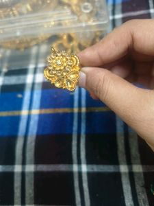 Exquisite Golden Pendant with CZ Stones