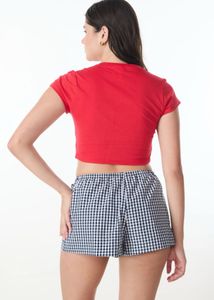 set of 2 Red and brown Crop Tops
