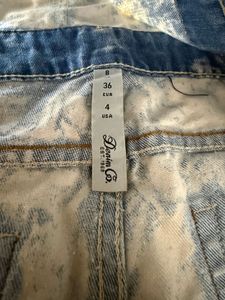 Acid Wash Denim Short Overalls