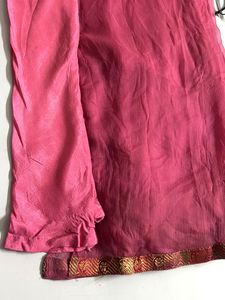 Pink &amp; Gold Brocade Kurta Set