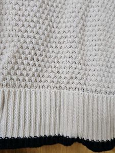 Chic White Ruffle Knit Sweater