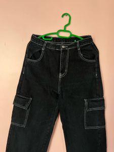 Black Cargo Jeans