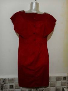 Chic Red Button-Up Mini Dress