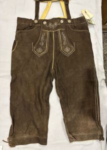 Men's Brown Lederhosen with Suspenders