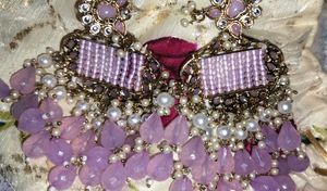 Beautiful Lavender Beaded Drop Earrings