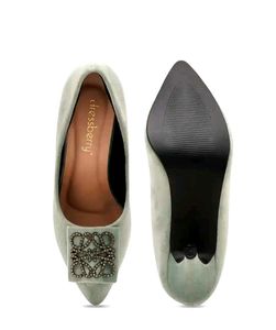 Mint Green Stilatos with Embellished Detail