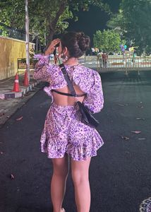 Boohoo Print Cut-out Mini Romper