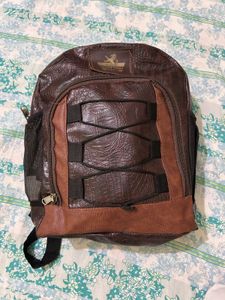 Stylish Brown Faux Croc Backpack