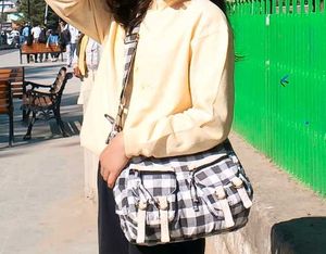 Vintage Plaid Shoulder Bag
