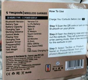 Tecpods Earbuds Black