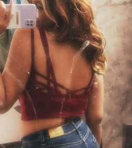 Y2k maroon Backless Top
