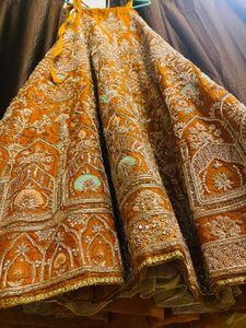 Organza Hand-Embroidered Bridal Lehenga