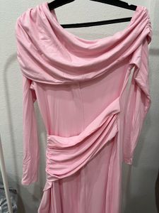 Chic Off-Shoulder Pink Dress