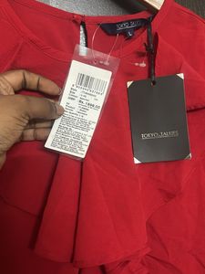 Elegant Red Ruffle Dress