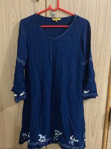 Blue Kurta with Embroidered Toy Motifs
