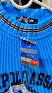 Blue high neck  top