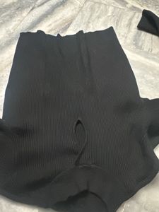 Black Ribbed Turtleneck Top