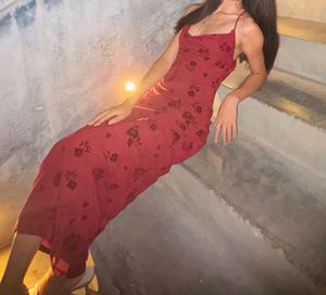 Burgundy Floral Maxi Dress
