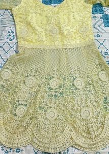 Designer Yellow Peplum Lehenga Choli Set