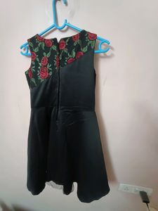 Black Satin Frock For 7-8 Yo Girl