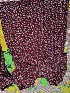 Maroon Floral Print Kurta set