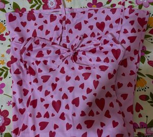 Cute Pink Heart Print Dress 💗🎀🌸