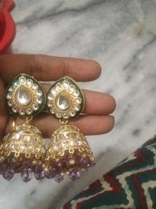 Beautiful Kurta With Hand Work free gift jhumka