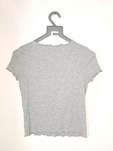 Grey Ribbed Top