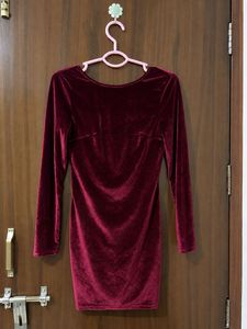 Velvet Deep Back Mini Dress