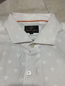 Simon Carter White Patterned Shirt