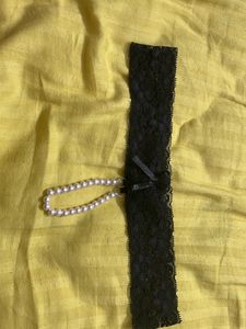 Clovia Panty for Women Lace and Pearl Black