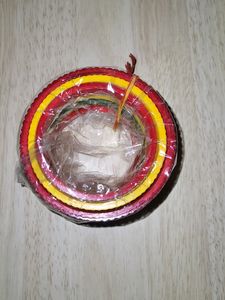 Rajwadi Pehnawa Rhodium PLASTIC BANGLE SET