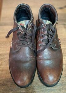 Men's Brown Leather Lace-Up Boots