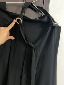 Chic Black Palazzo Pants with Tie Detail