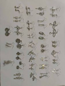 Assorted Silver-Tone Dangle Earrings Set